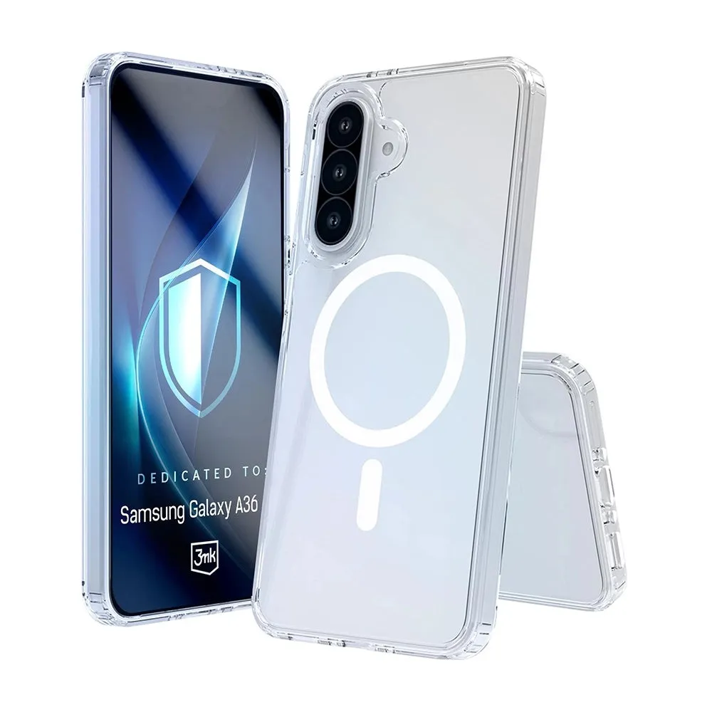 Custodia MagSafe per Samsung Galaxy A36 A366, 3MK, Armor MagCase, Trasparente - immagine 1