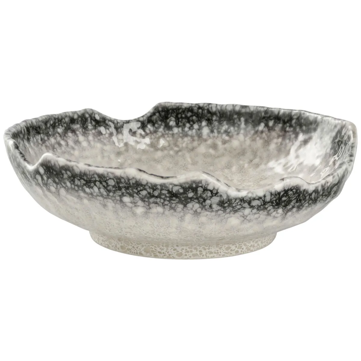 4x VEGA Ciotola Nagoya bordo irregolare; 490 ml, 21x6.4 cm (ØxH); bianco/grigio; 4 pz. / Pacco - immagine 1