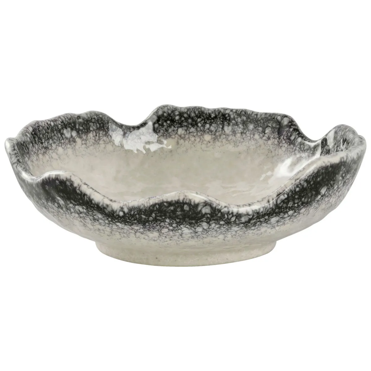 4x VEGA Ciotola Nagoya bordo irregolare; 180 ml, 16x5 cm (ØxH); bianco/grigio; 4 pz. / Pacco - immagine 1