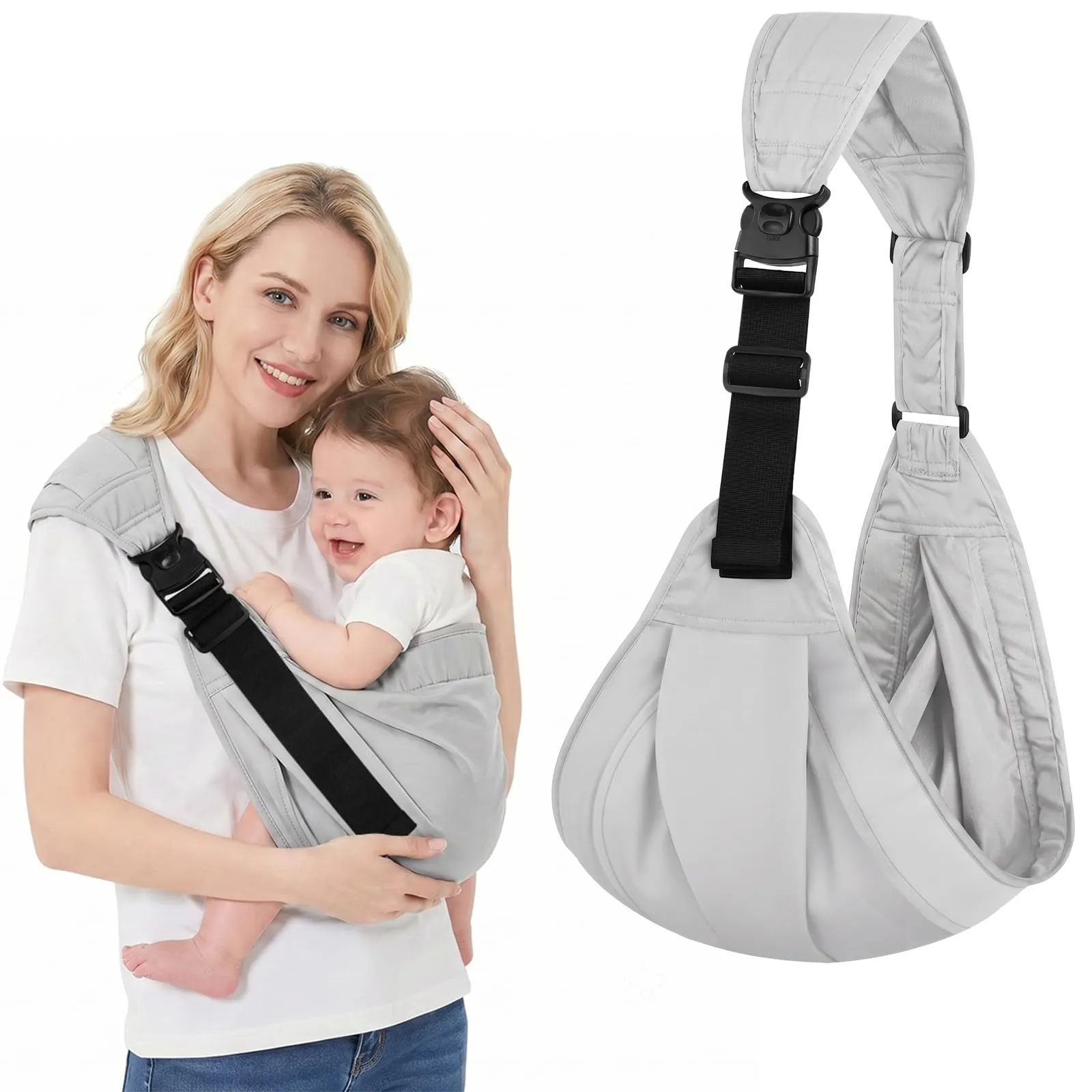 AYESY Marsupio Neonato 3-24 Mesi,Marsupio Neonato Regolabile con fibbia - immagine 1