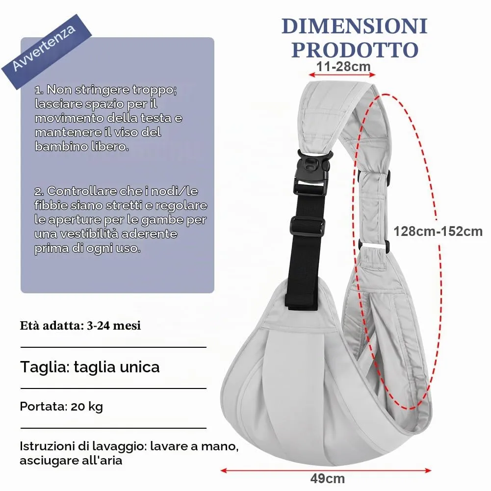 AYESY Marsupio Neonato 3-24 Mesi,Marsupio Neonato Regolabile con fibbia - immagine 2