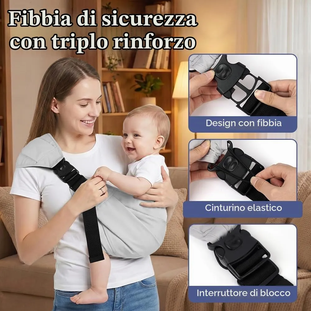 AYESY Marsupio Neonato 3-24 Mesi,Marsupio Neonato Regolabile con fibbia - immagine 4