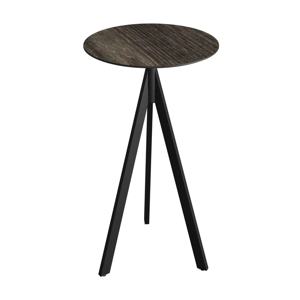 Feros Tavolo alto Infinity Tripod telaio + HPL Ø70 cm; 110x70 cm (HxØ); nero/marrone scuro; rotonda - immagine 1