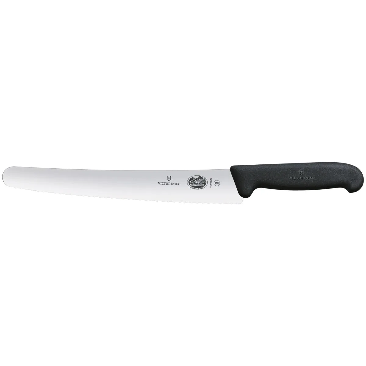 Victorinox Coltello pasticcere Fibrox lama seghettata; lunghezza lama 26 cm, 38.2 cm (L); argento/nero - immagine 1