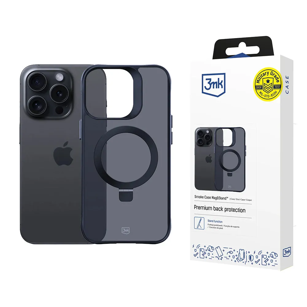 Custodia MagSafe per Apple iPhone 16 Pro Max, 3MK, Smoke MagStand, Nera - immagine 1