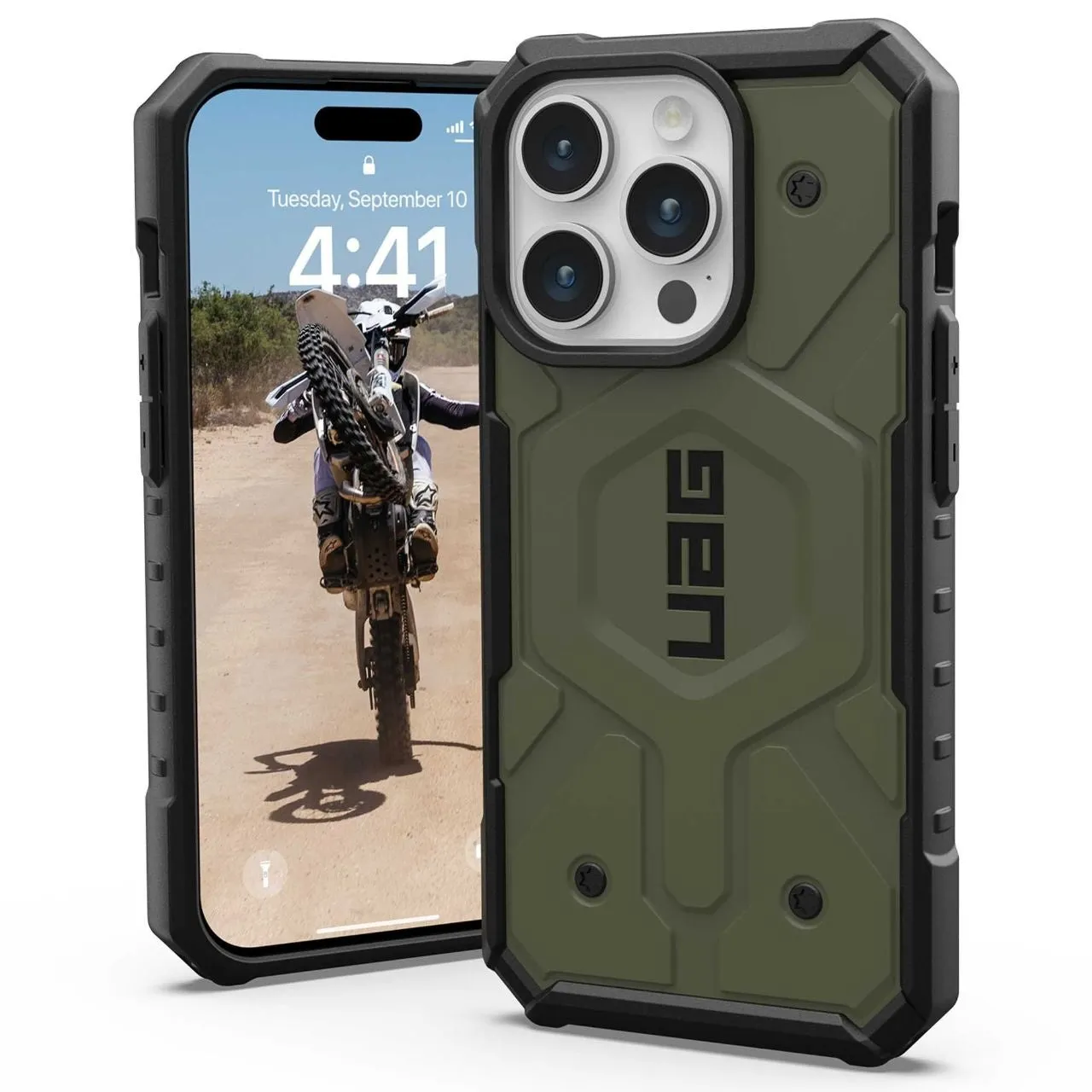 Custodia MagSafe per Apple iPhone 15 Pro, Urban Armor Gear, Pathfinder, Verde - immagine 1