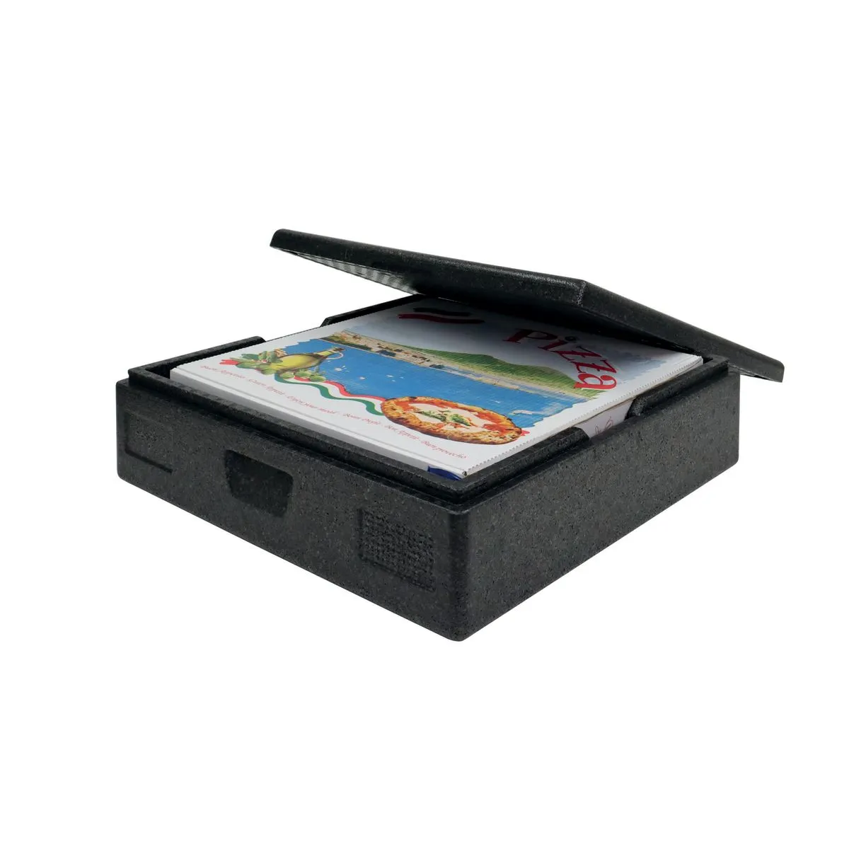 Schneider Contenitore da trasporto in EPP TOP-BOX Pizza XL; 33000 ml, 59.5x59.5x18.2 cm (LxLxH); nero - immagine 1