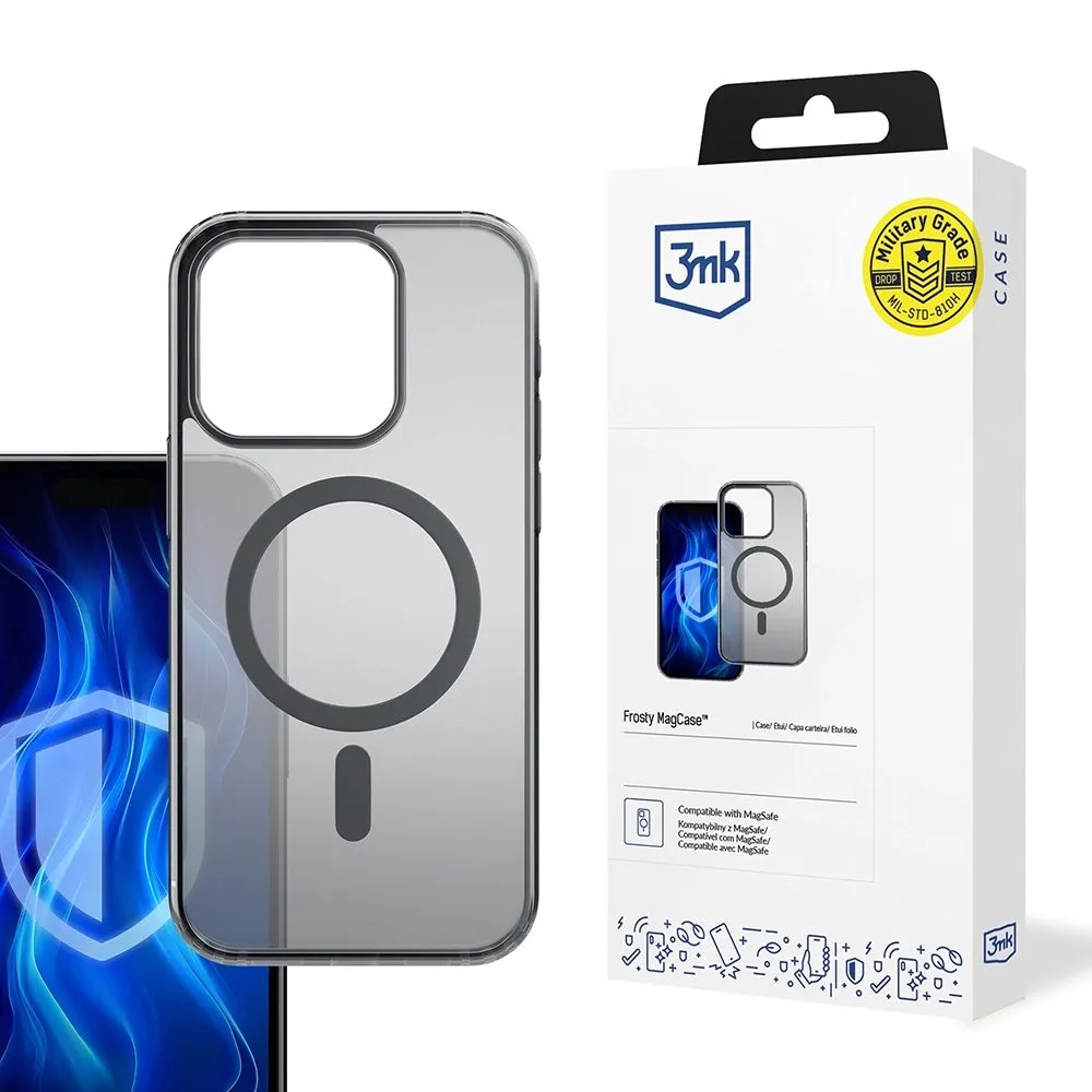 Custodia MagSafe per Apple iPhone 13 Pro Max, 3MK, Frosty MagCase, Nero Satinato - immagine 1