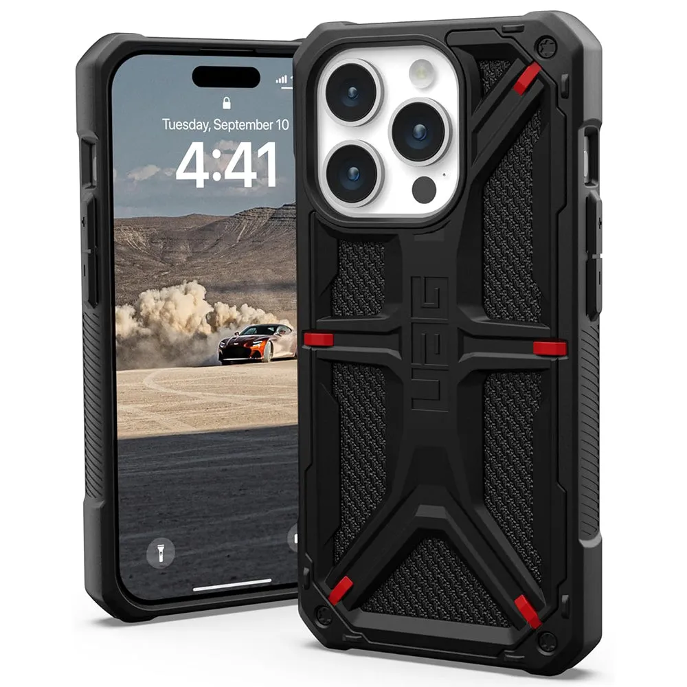 Custodia per Apple iPhone 15 Pro, Urban Armor Gear, Monarch Kevlar, Nera - immagine 1