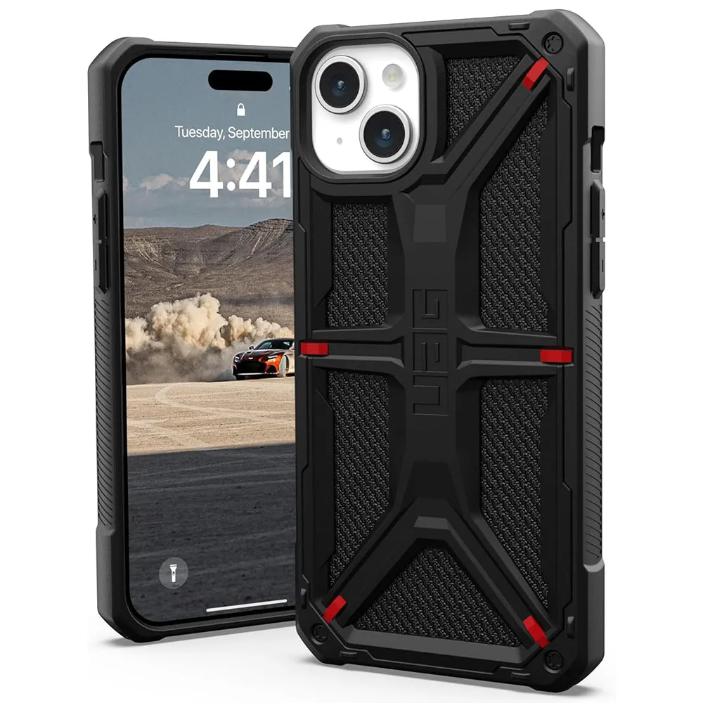 Custodia per Apple iPhone 15 Plus, Urban Armor Gear, Monarch Kevlar, Nera - immagine 1