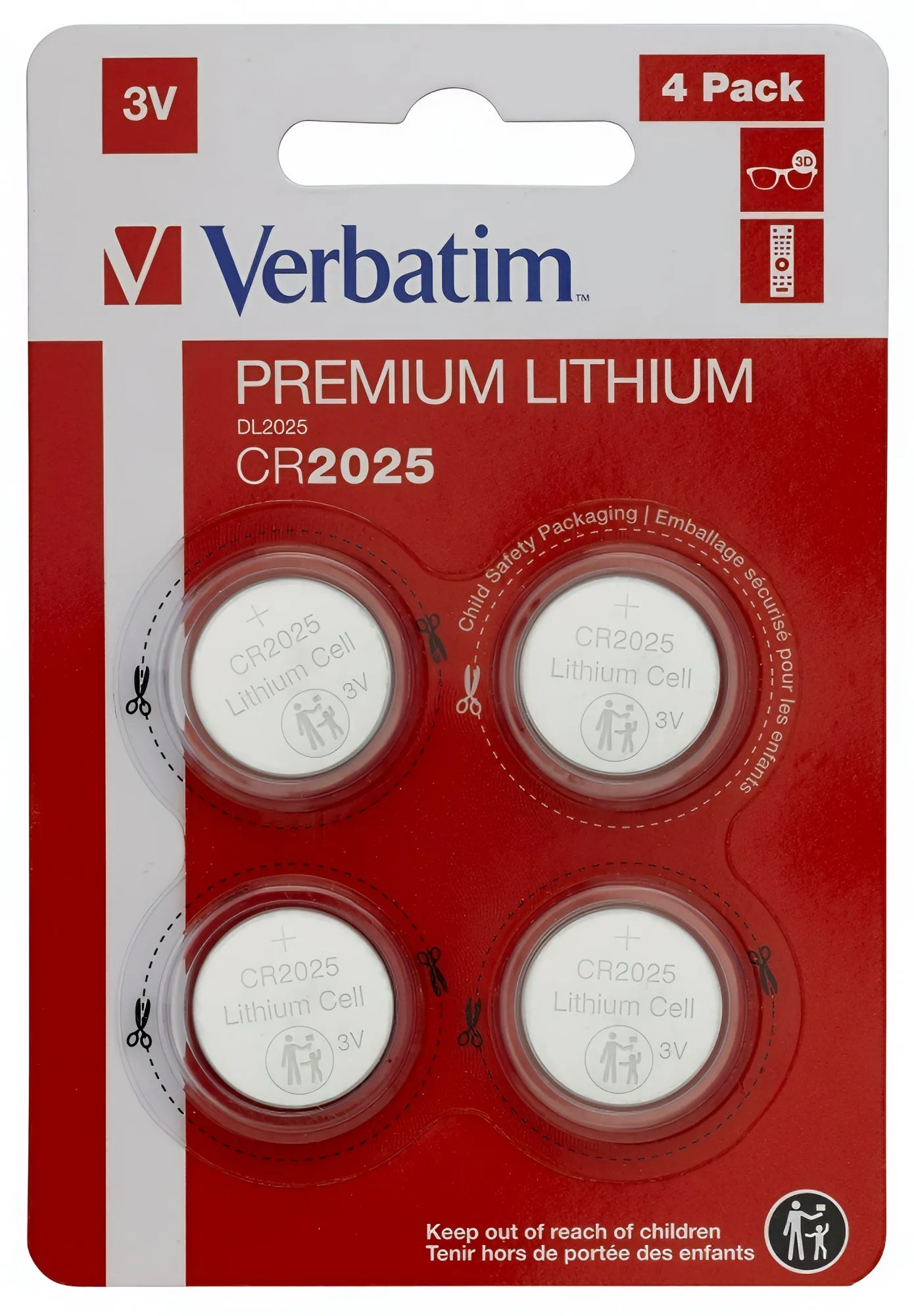 Batteria Verbatim Premium, CR2025, Set 4 pezzi 49532 - immagine 1
