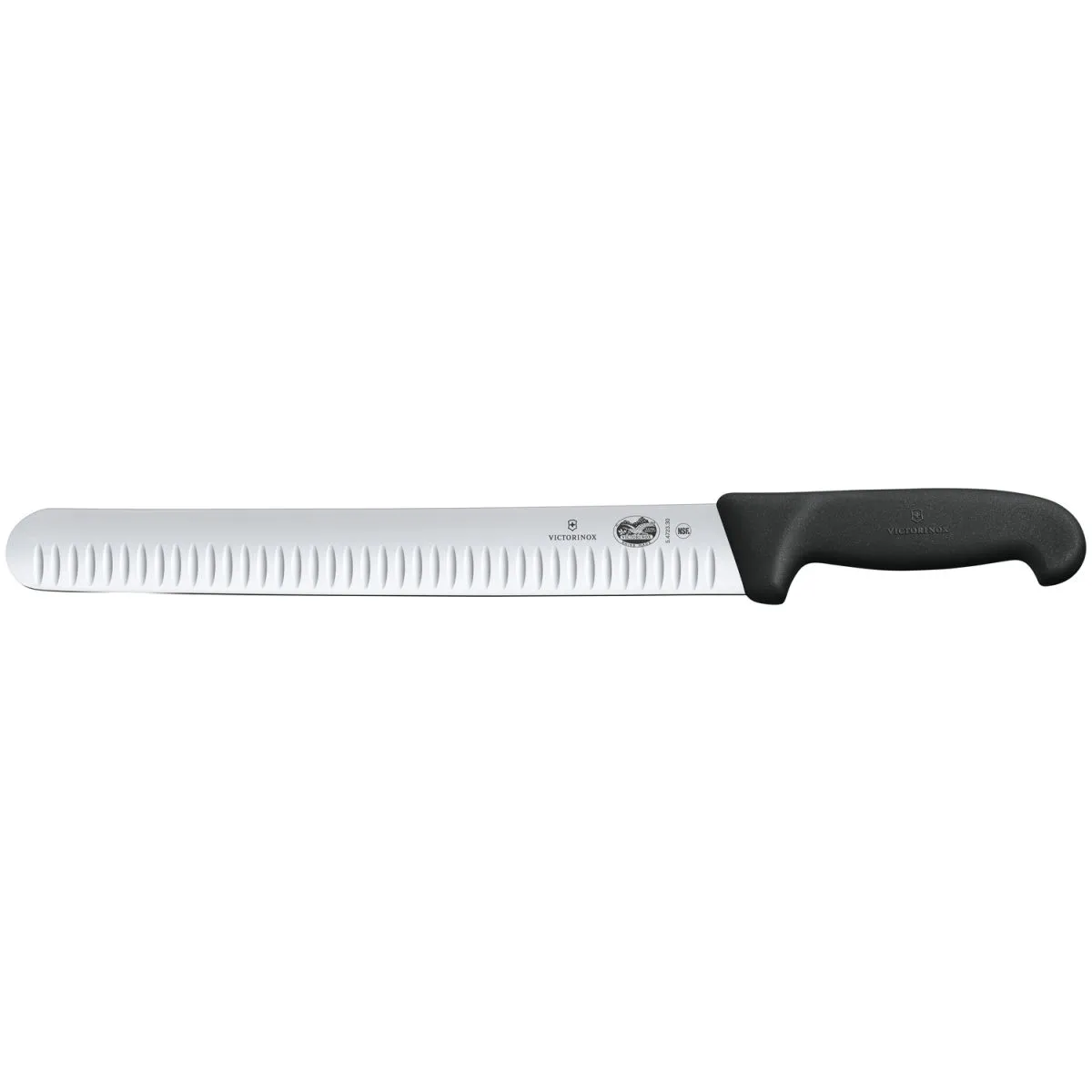 Victorinox Coltello prosciutto Fibrox lama alveolata; lunghezza lama 30 cm, 43.9 cm (L); argento/nero - immagine 1