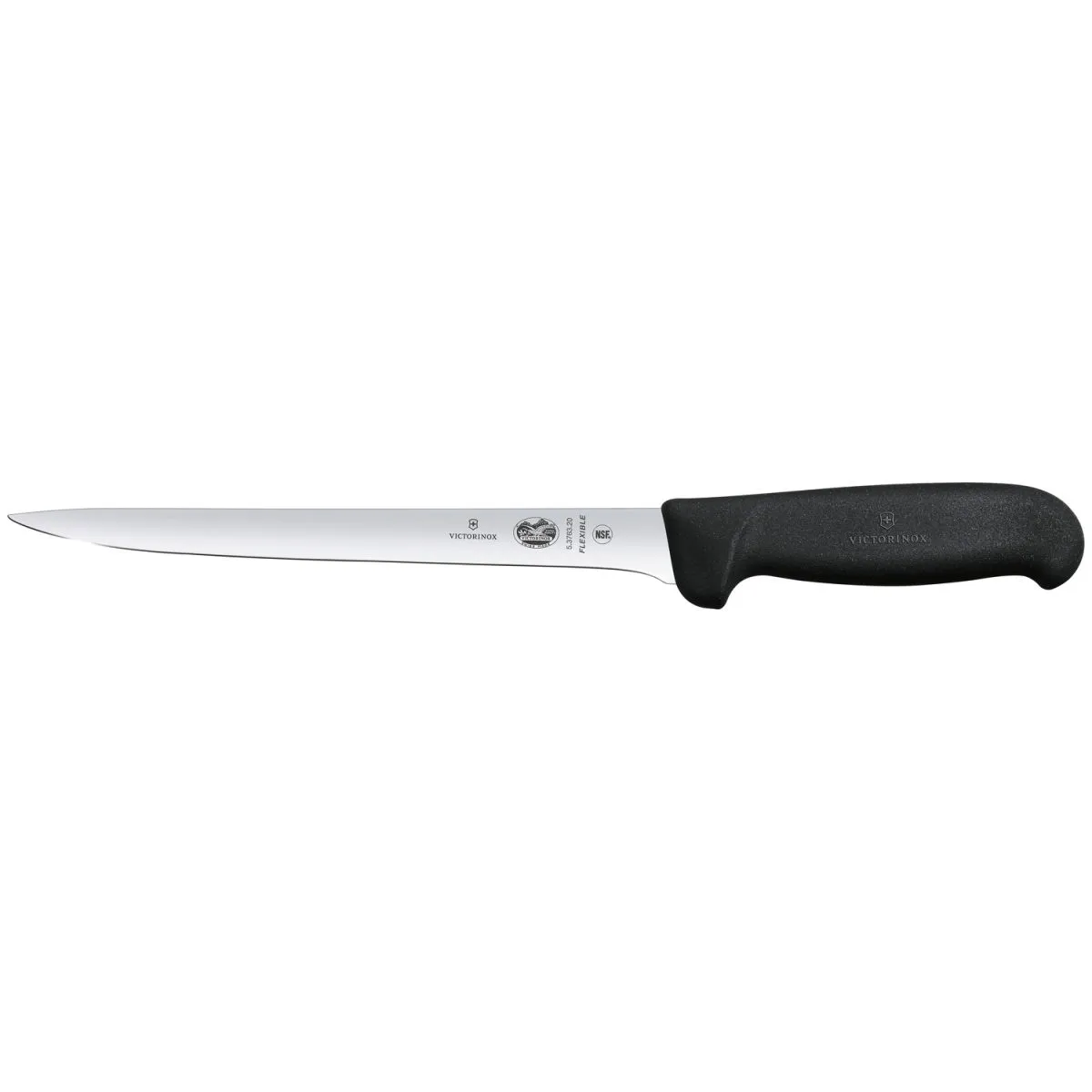 Victorinox Coltello per sfilettare il pesce Fibrox lama curva e flessibile; lunghezza lama 20 cm, 34 cm (L); argento/nero - immagine 1