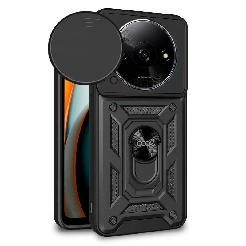 Custodia rigida nera ad anello per Xiaomi Redmi A3 - immagine 1