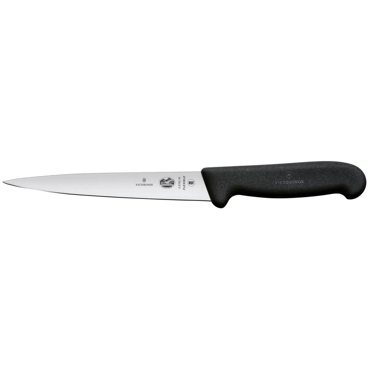 Victorinox Coltello per sfilettare il pesce Fibrox dritto lama flessibile; lunghezza lama 18 cm, 31.2 cm (L); argento/nero - immagine 1