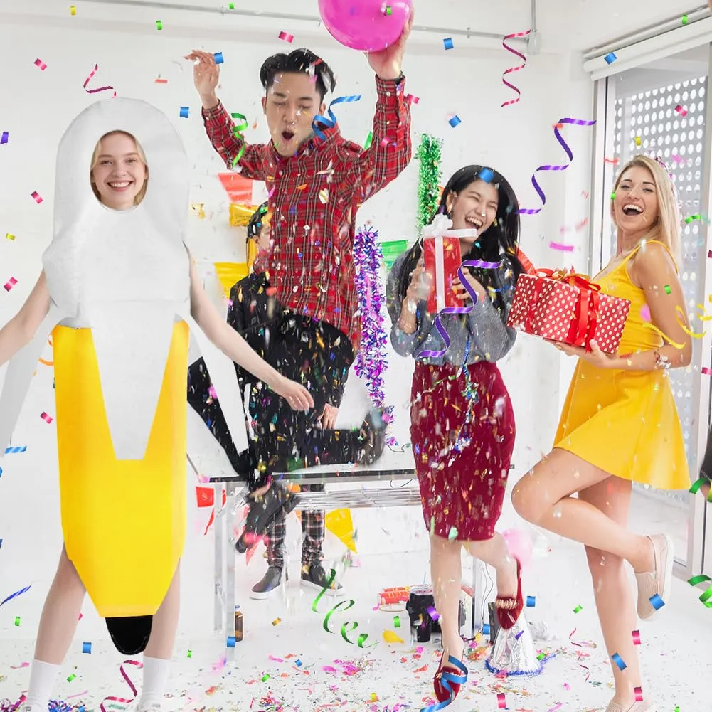 AYBUY Costume Banana per adulti, Costume divertente a forma di banana, Abbigliamento con banana sbucciata,Vestito Carnevale Frutta, per Uomo Donna Unisex, per feste a tema, Natale, cosplay,A - immagine 6