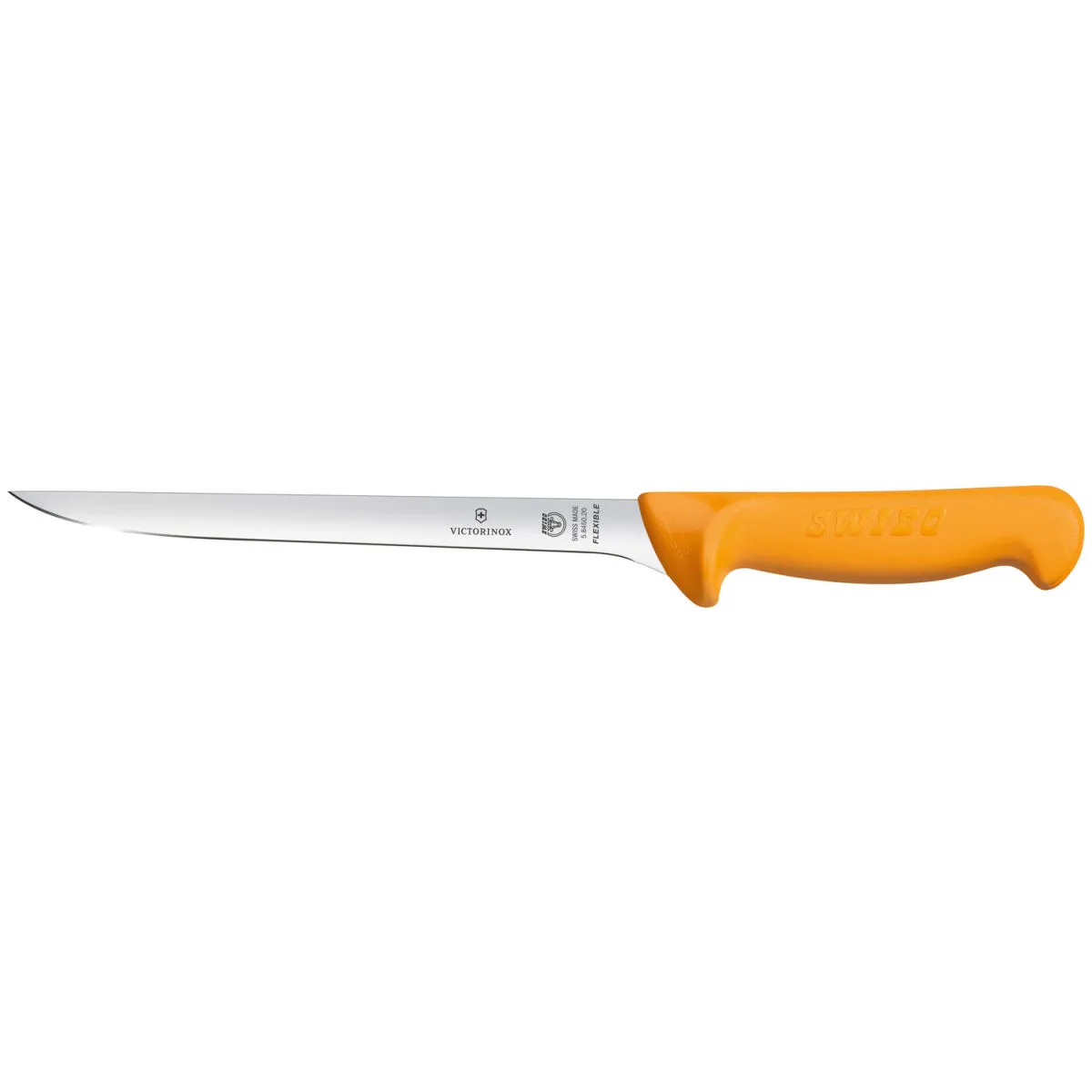 Victorinox Coltello per sfilettare il pesce Swibo lama dritta, flessibile, manico giallo; lunghezza lama 20 cm, 33.3 cm (L); argento/arancione - immagine 1