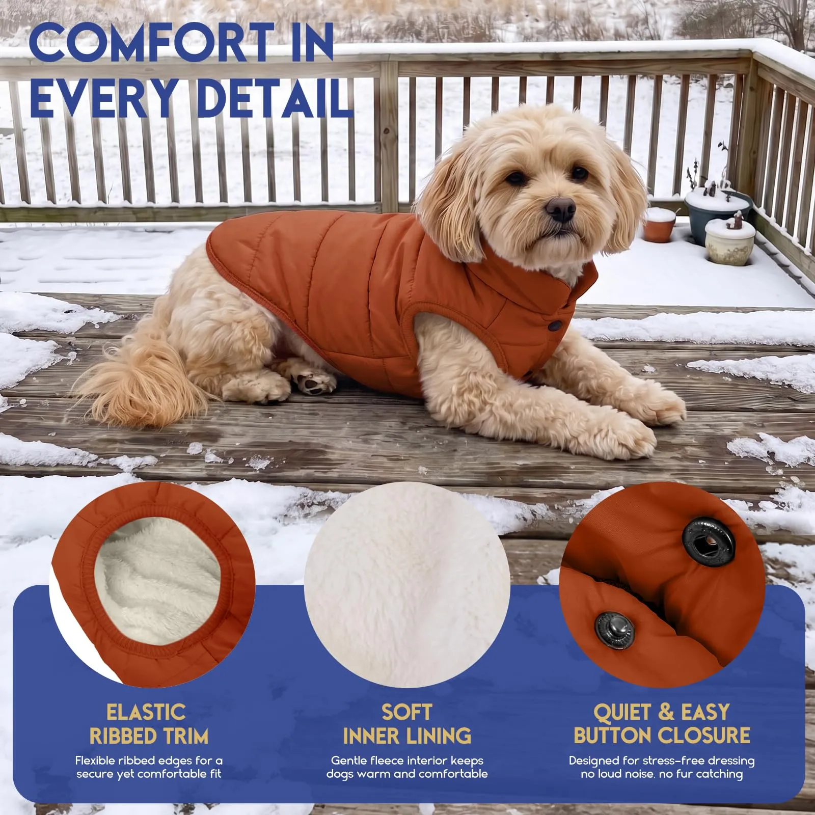 ASENKU Cappotto per Cane Grande Inverno impermeabile 3XL, Fodera Calda, Apertura Guinzaglio, Giacca Cane Invernale, Labrador Golden Retriever Pastore Tedesco, Uscite Esterne Sulla Neve Tutto l'anno - immagine 2