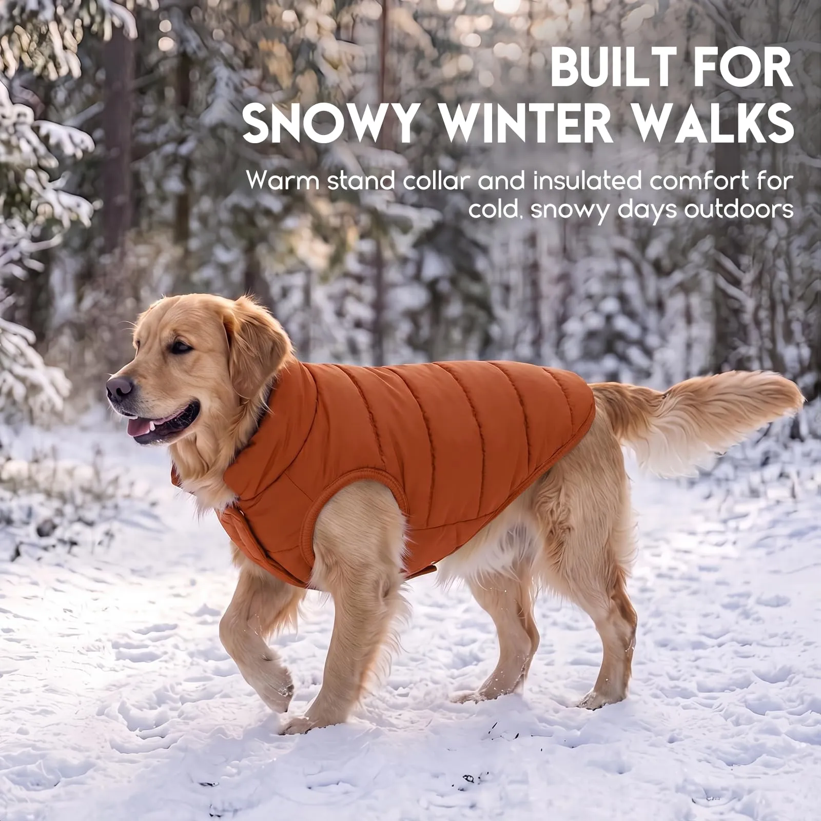 ASENKU Cappotto per Cane Grande Inverno impermeabile 3XL, Fodera Calda, Apertura Guinzaglio, Giacca Cane Invernale, Labrador Golden Retriever Pastore Tedesco, Uscite Esterne Sulla Neve Tutto l'anno - immagine 7