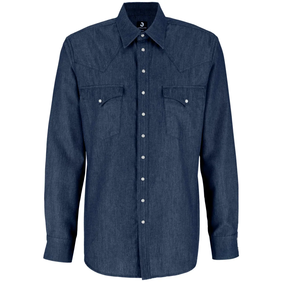 JOBELINE Camicia da uomo in jeans a maniche lunghe Ryan Maniche lunghe; Taglia 45/46; blu scuro - immagine 1