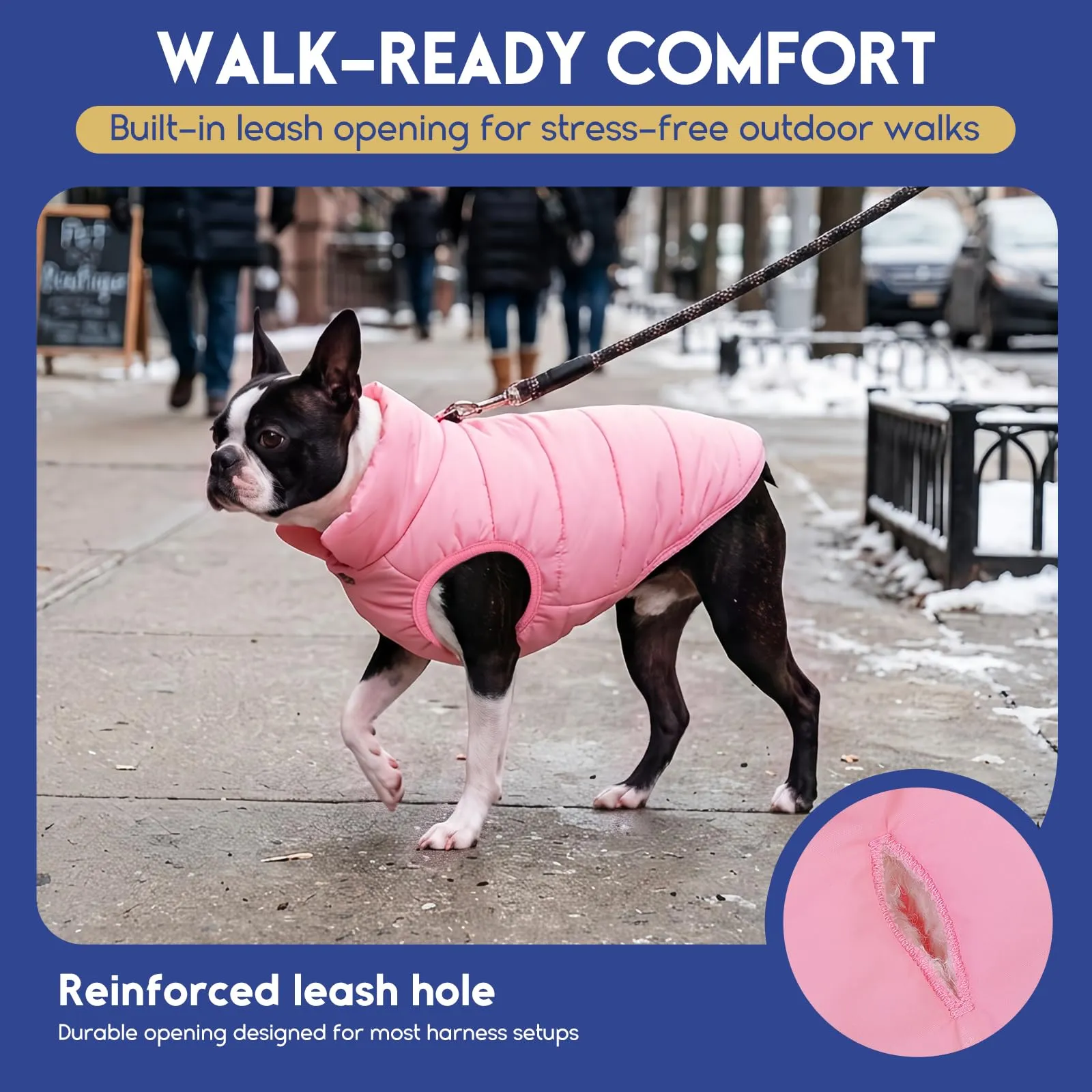ASENKU Cappotto per Cane Grande Inverno impermeabile XL, Fodera Calda, Apertura Guinzaglio, Giacca Cane Invernale per Border Collie Husky Samoiedo, Uscite Esterne Sulla Neve Tutto l'anno - immagine 4