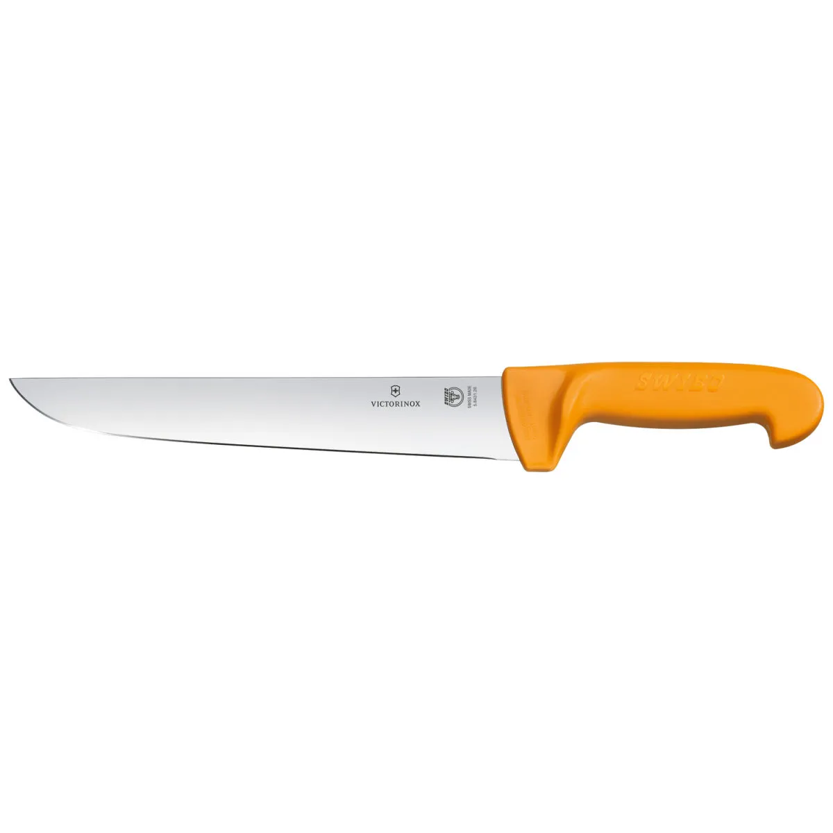 Victorinox Coltello macellaio Swibo dritto manico giallo; lunghezza lama 21 cm, 33.1 cm (L); argento/arancione - immagine 1