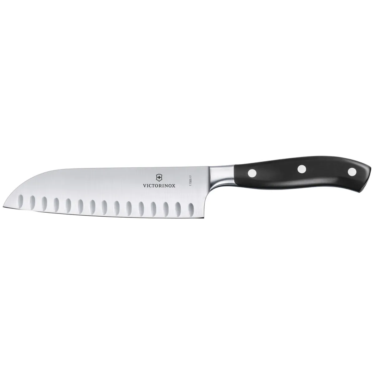 Victorinox Coltello Santoku alveolato Grand Maître, forgiato; lunghezza lama 17 cm, 30.7 cm (L); argento/nero - immagine 1