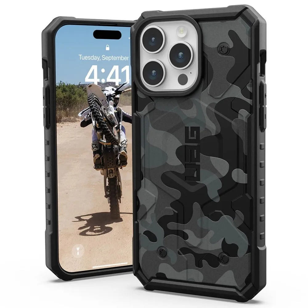 Custodia MagSafe per Apple iPhone 15 Pro, Urban Armor Gear, Pathfinder SE Midnight Camo, Camouflage - immagine 1