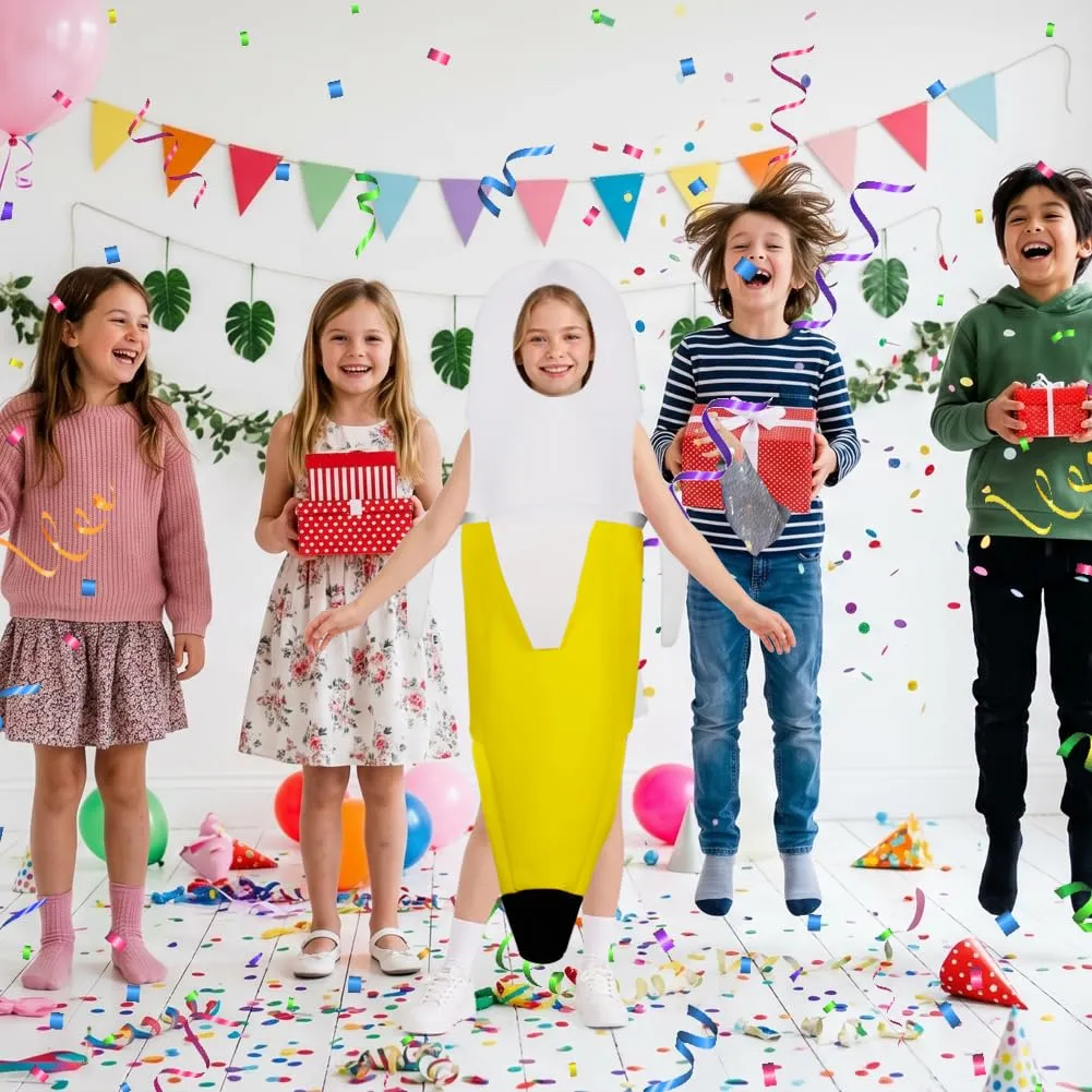 AYBUY Costume Banana per bambino, Costume divertente a forma di banana, Abbigliamento con banana sbucciata,Vestito Carnevale Frutta, per Uomo Donna Unisex, per feste a tema, Natale, cosplay,B - immagine 6