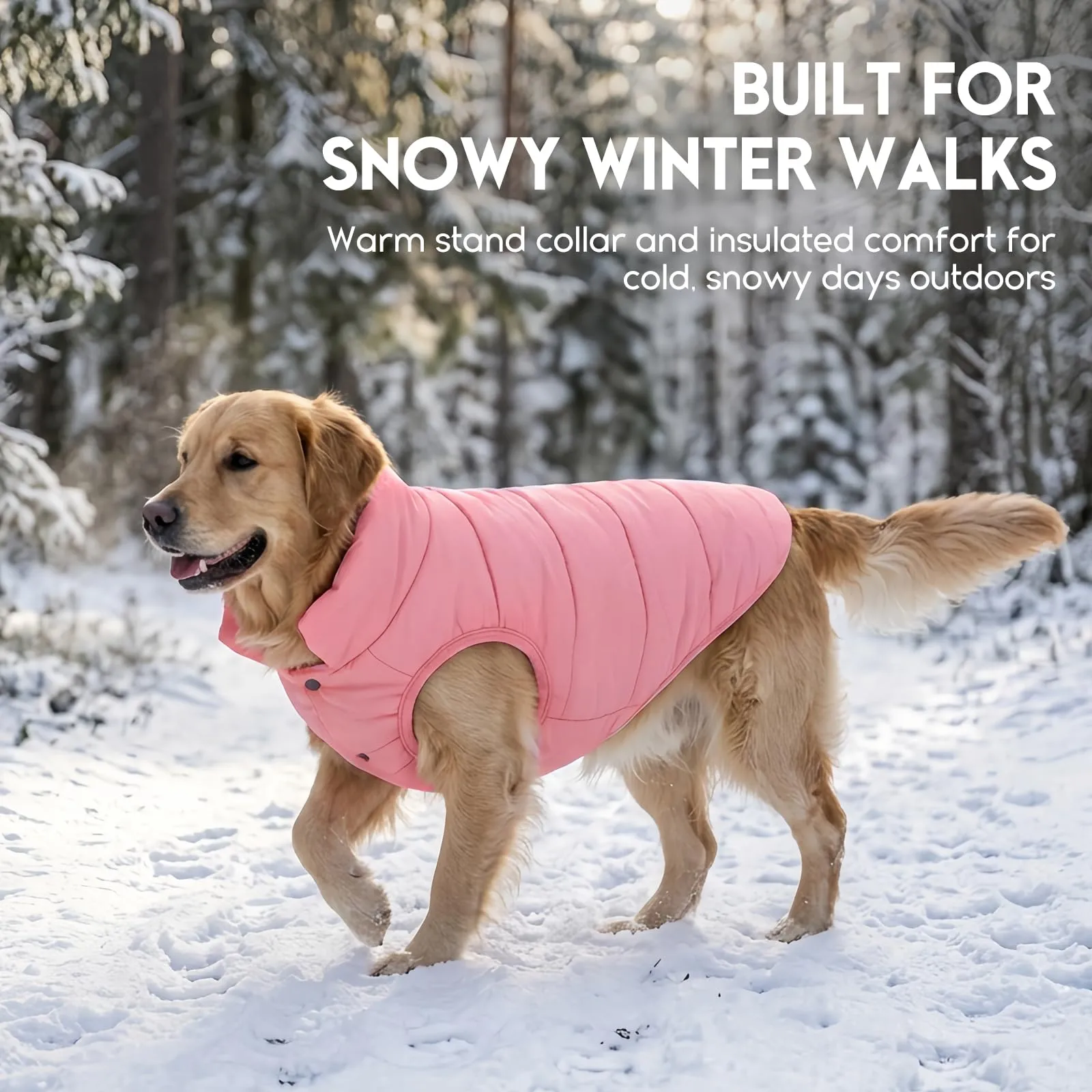 ASENKU Cappotto per Cane Grande Inverno impermeabile 3XL, Fodera Calda, Apertura Guinzaglio, Giacca Cane Invernale, Labrador Golden Retriever Pastore Tedesco, Uscite Esterne Sulla Neve Tutto l'anno - immagine 7