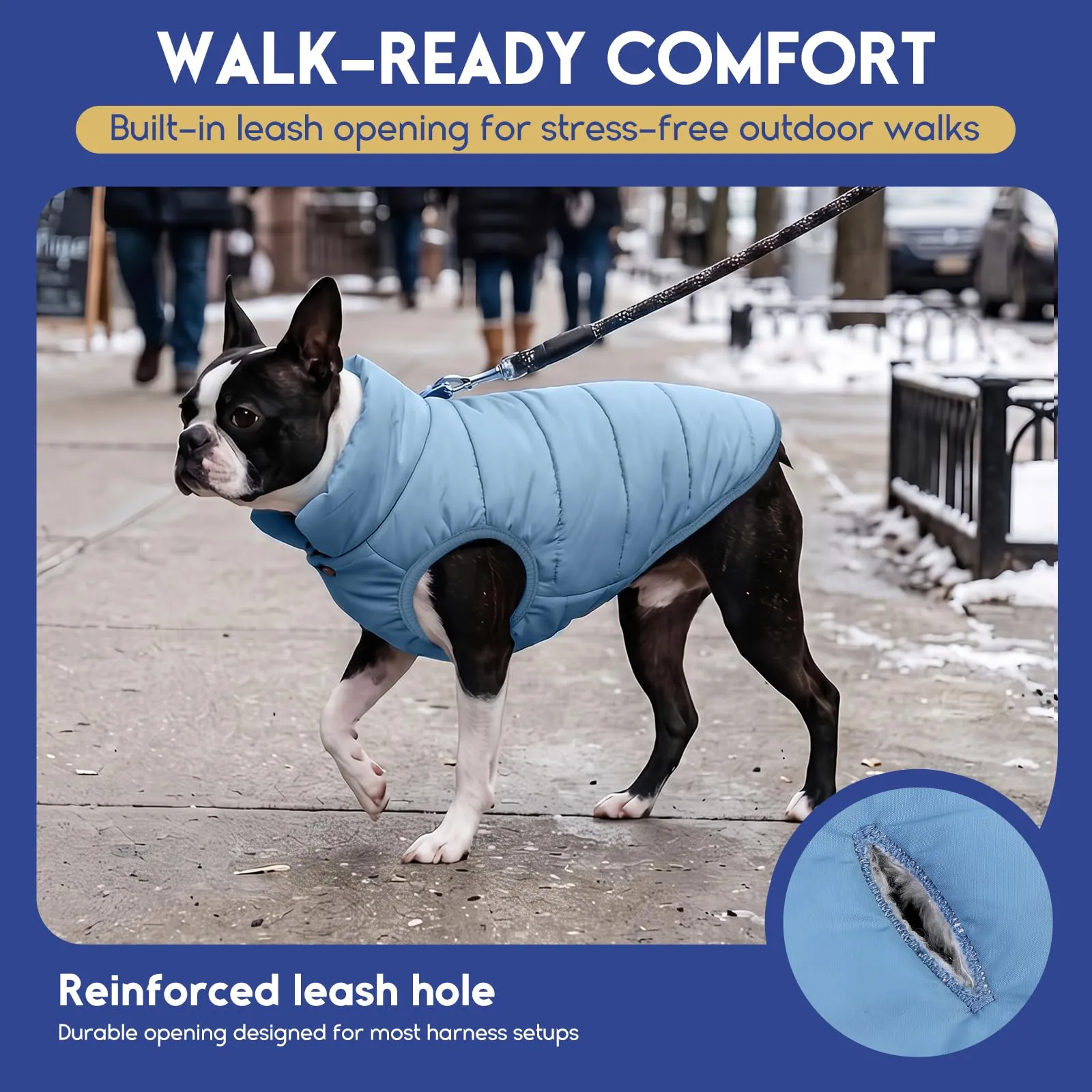 ASENKU Cappotto per Cane Grande Inverno impermeabile XL, Fodera Calda, Apertura Guinzaglio, Giacca Cane Invernale per Border Collie Husky Samoiedo, Uscite Esterne Sulla Neve Tutto l'anno - immagine 4