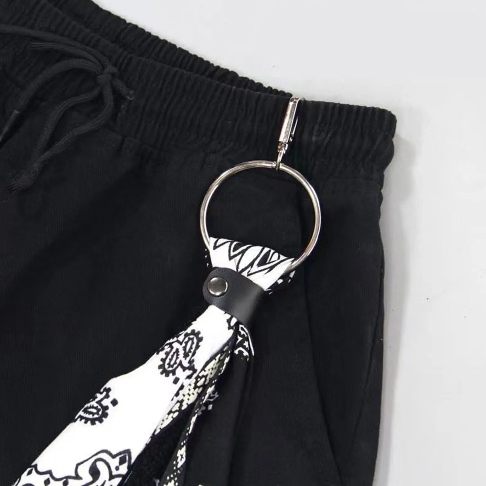 Maxtonser Hiphop Fazzoletto Pantaloni Catena Paisley Bandane Portafoglio Catena Nastro Motociclisti Foulard Portachiavi in Metallo Borsa Pantaloni Gioielli Regalo - immagine 6