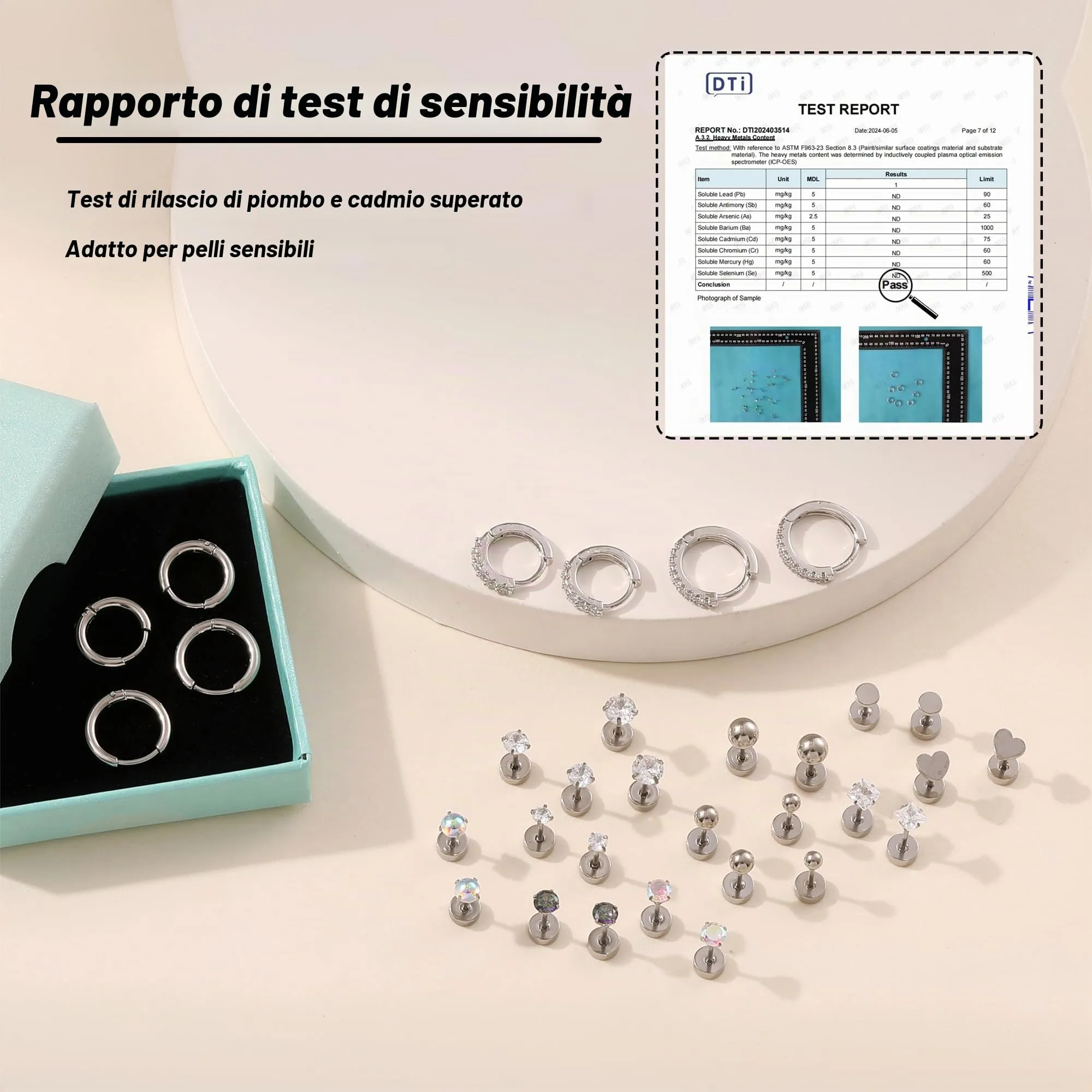 LOFITOR 16 Paia Orecchini Base Piatta Acciaio Chirurgico, Ipoallergenici per Cartilagine Orecchie Sensibili, Piccoli Huggie, CZ Sfera, Set Stud per Uomo Donna Argenteo - immagine 3
