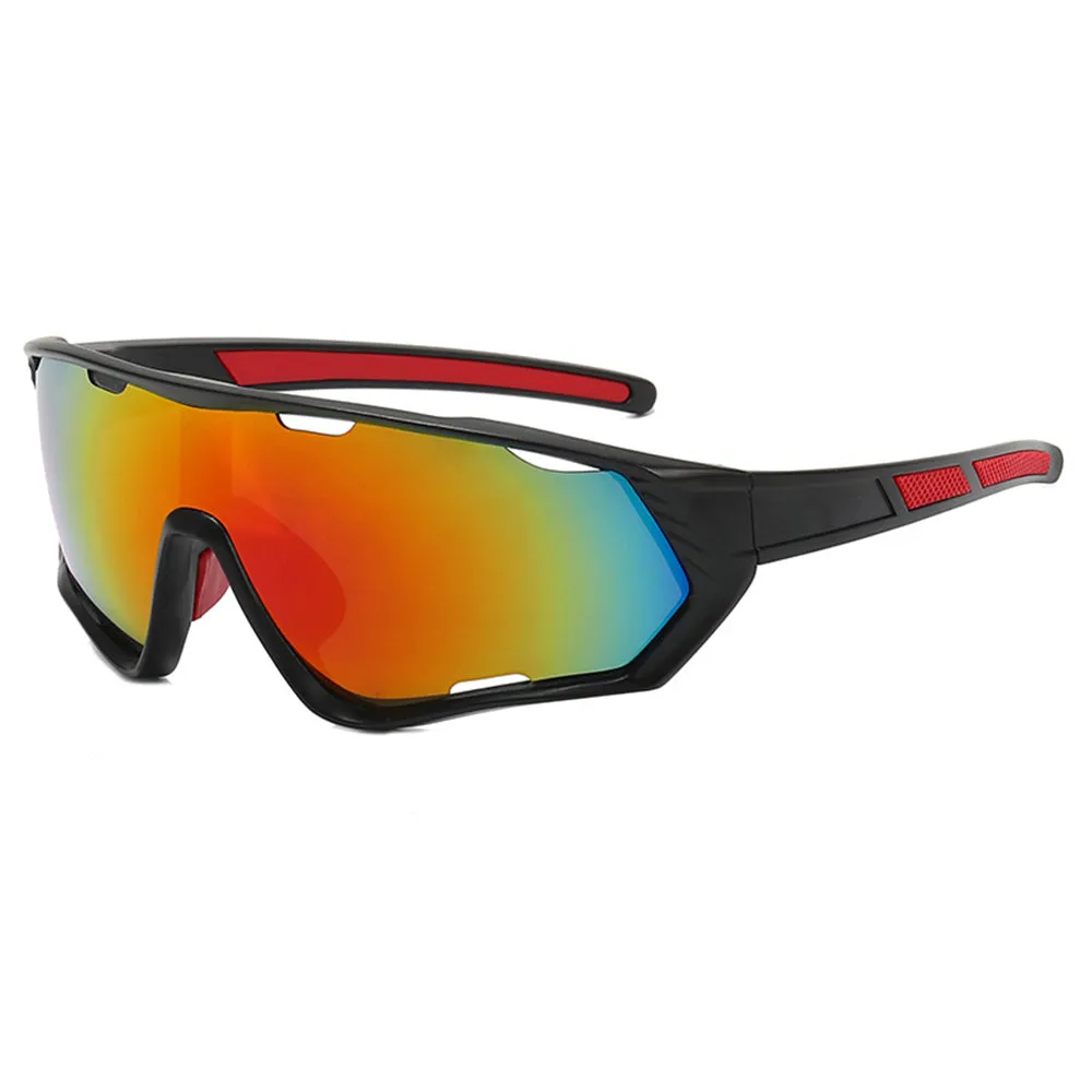 Occhiali da Ciclismo Unisex Techsuit 9330, Neri Rossi Arancioni - immagine 1