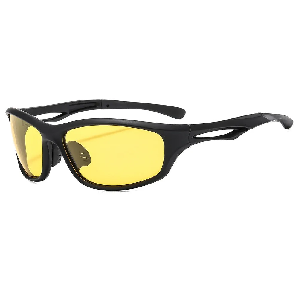 Occhiali da Ciclismo Unisex Techsuit 9309, Polarizzati, Neri Gialli - immagine 1