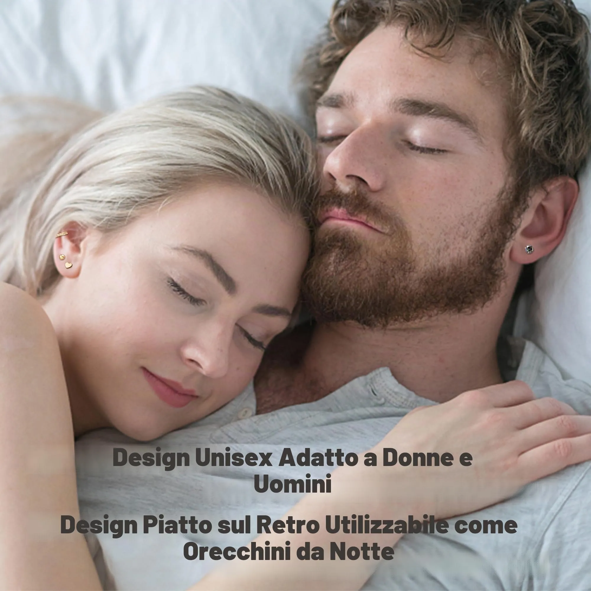 LOFITOR 16 Paia Orecchini Base Piatta Acciaio Chirurgico, Ipoallergenici per Cartilagine Orecchie Sensibili, Piccoli Huggie, CZ Sfera, Set Stud per Uomo Donna Nero - immagine 6