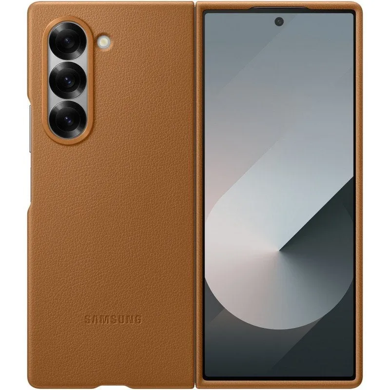 Custodia in ecopelle Samsung Custodia in pelle vegana marrone per Galaxy Z Fold6 - immagine 1