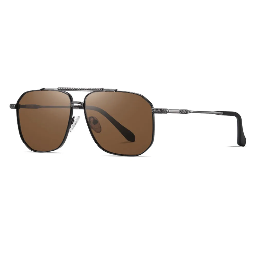 Occhiali da Sole Uomo Techsuit 8538, Polarizzati, Protezione UV, Grigio Marrone - immagine 1