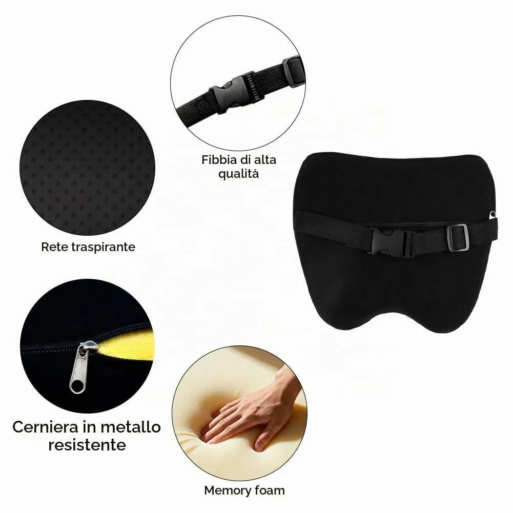 Alaoo 2pcs Cuscino Poggiatesta Auto, Nero Con Finiture Nero - immagine 3