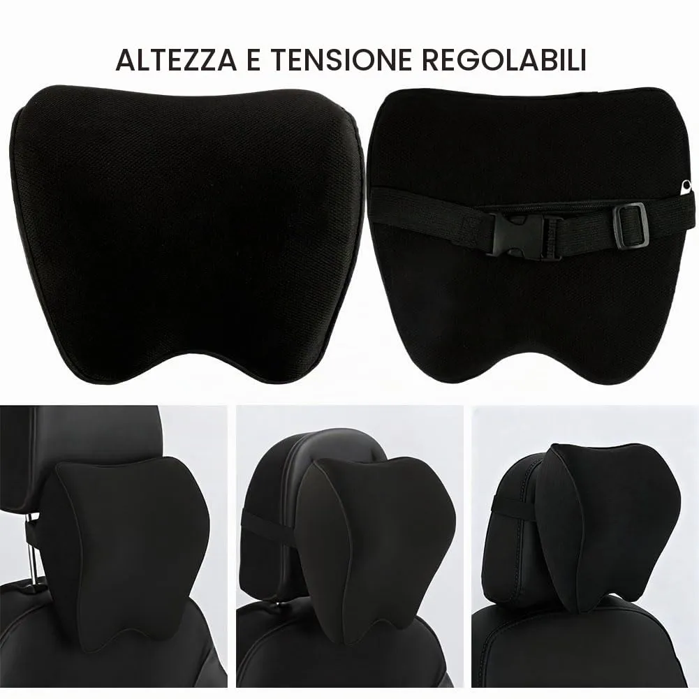 Alaoo 2pcs Cuscino Poggiatesta Auto, Nero Con Finiture Nero - immagine 7