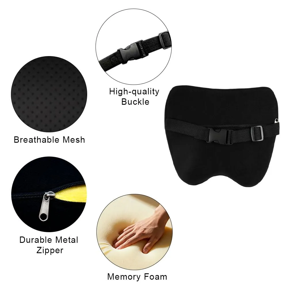 Alaoo 1pcs Cuscino Poggiatesta Auto, Nero Con Finiture Nero - immagine 3