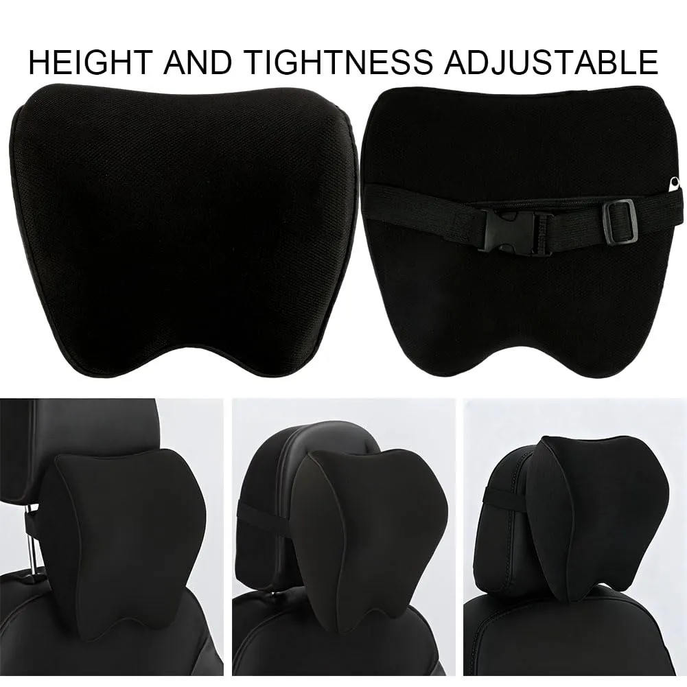 Alaoo 1pcs Cuscino Poggiatesta Auto, Nero Con Finiture Nero - immagine 7