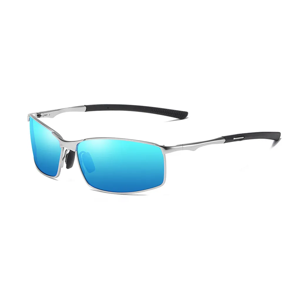 Occhiali da Sole Uomo Techsuit 559, Polarizzati, Protezione UV, Argento Blu - immagine 1