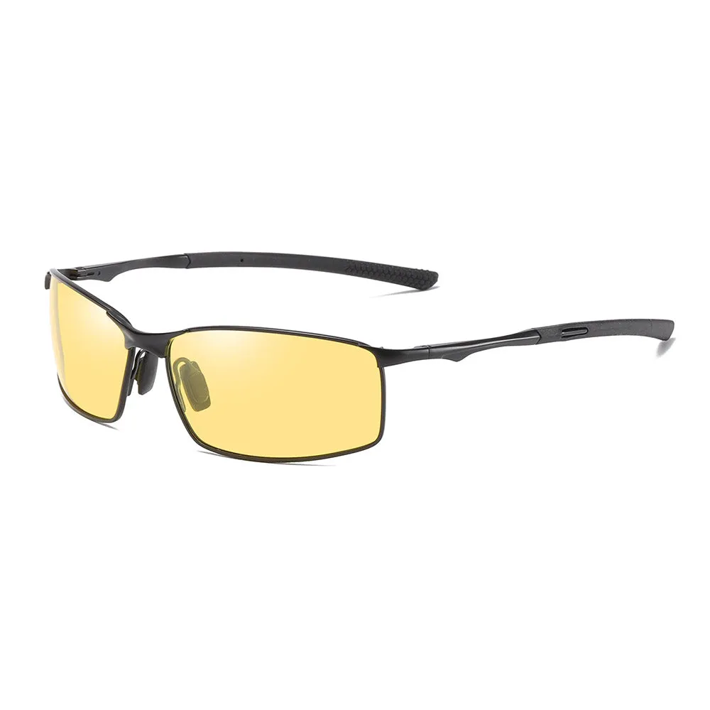 Occhiali da Sole Uomo Techsuit 559, Polarizzati, Protezione UV, Neri Gialli - immagine 1