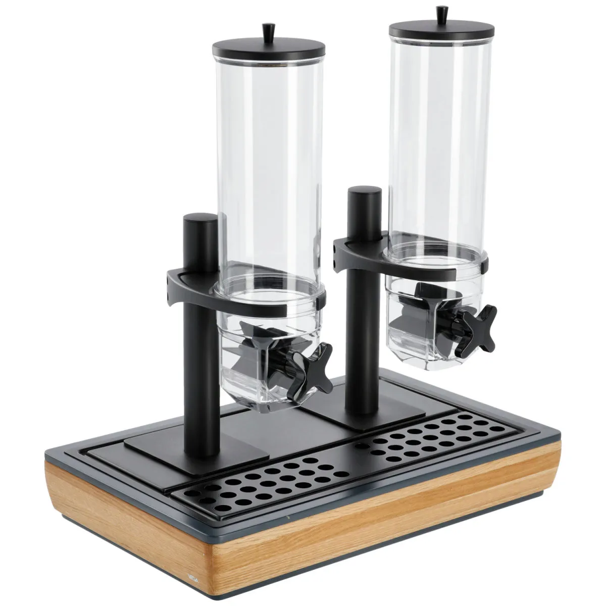 VEGA Dispenser cereali Montana doppio, GN 1/1, 2x 4l; GN 1/1, 57x36.5x50.5 cm (LxLxH); quercia/trasparente/nero; rettangolare - immagine 1
