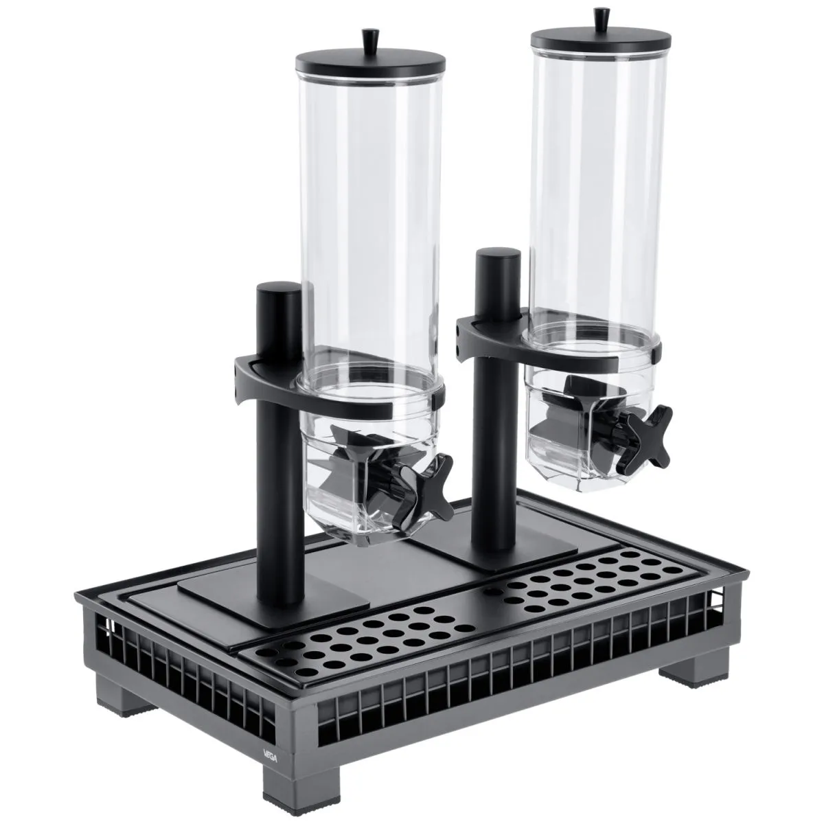 VEGA Dispenser cereali Portland doppio, GN 1/1, 2x 4l; GN 1/1, 55.4x35.2x53 cm (LxLxH); antracite/trasparente/nero; rettangolare - immagine 1