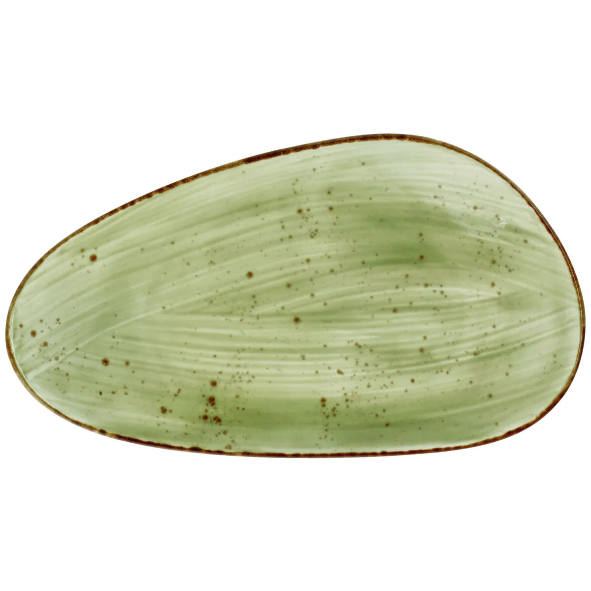 3x VEGA Piatto Nebro forma organica; 33x19x3.5 cm (LxLxH); verde chiaro; 3 pz. / Pacco - immagine 1