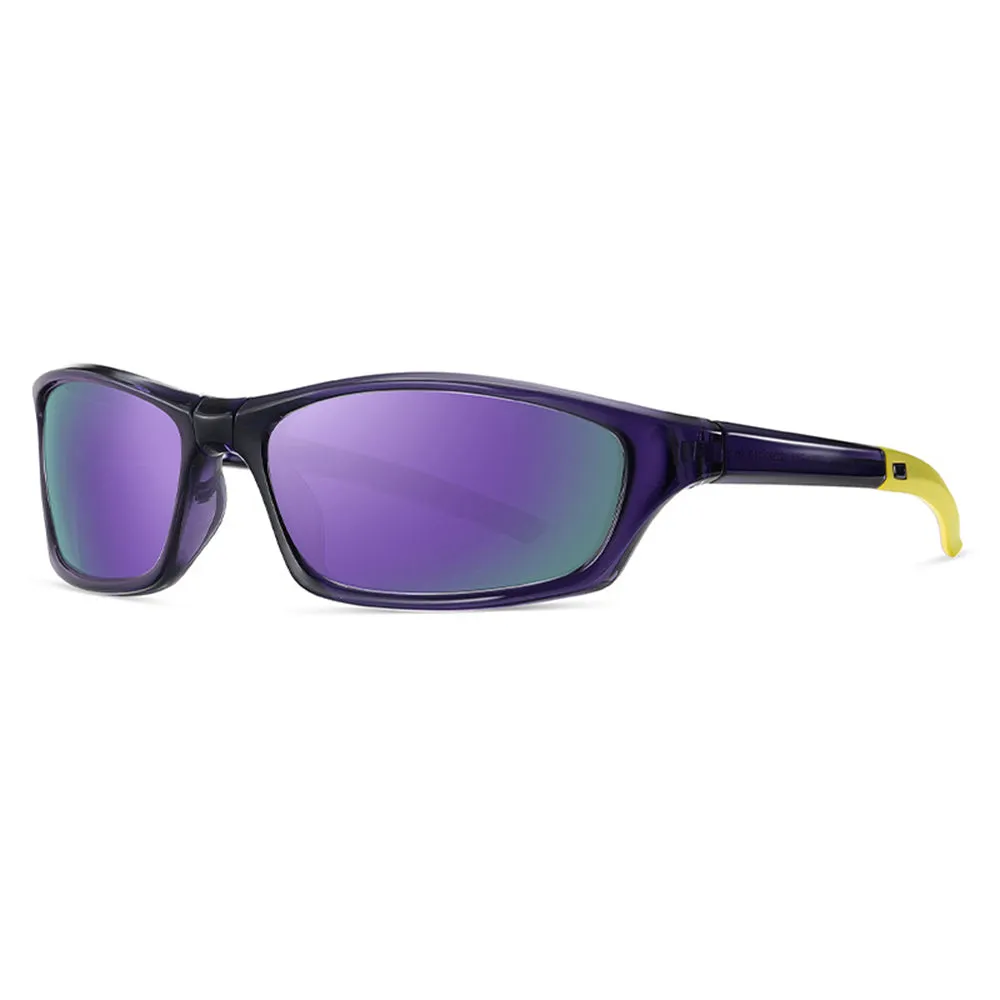 Occhiali da Ciclismo Unisex Techsuit 24101, Polarizzati, Nero Viola - immagine 1