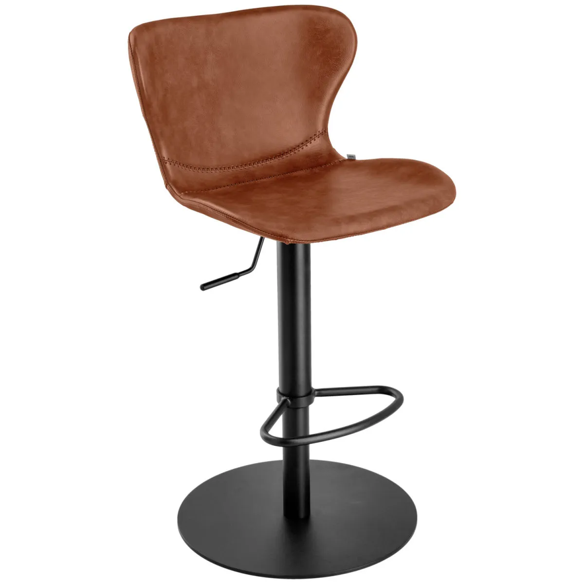 VEGA Sgabello Dallas; 45x35x105 cm (LxPxH); seduta cognac, struttura nero - immagine 1