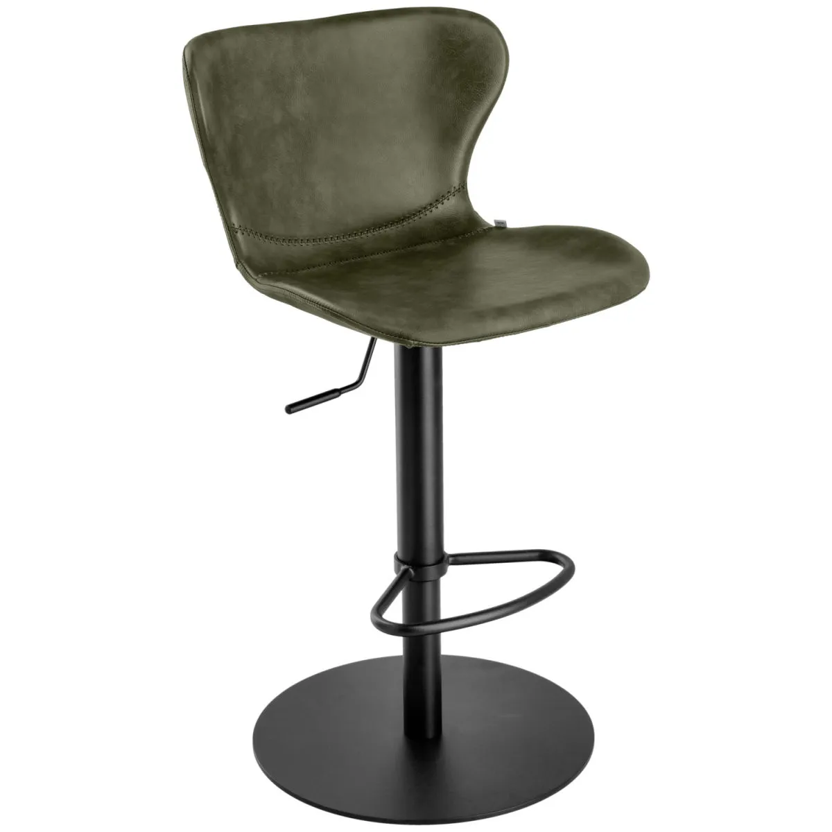 VEGA Sgabello Dallas; 45x35x105 cm (LxPxH); seduta verde oliva, struttura nero - immagine 1